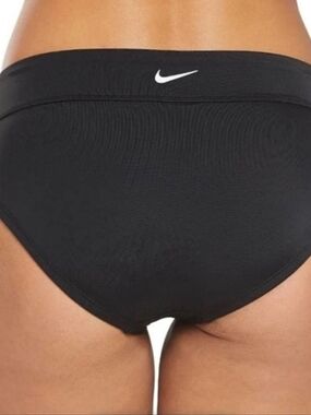 Nike Black Women's Swim Bikini Bottom with White Swoosh
